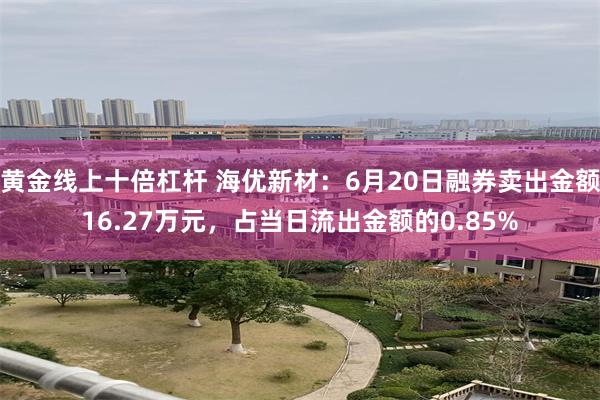 黄金线上十倍杠杆 海优新材：6月20日融券卖出金额16.27万元，占当日流出金额的0.85%