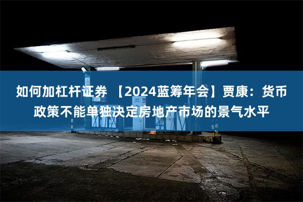 如何加杠杆证券 【2024蓝筹年会】贾康：货币政策不能单独决定房地产市场的景气水平