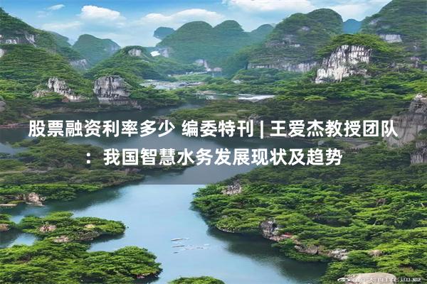 股票融资利率多少 编委特刊 | 王爱杰教授团队：我国智慧水务发展现状及趋势