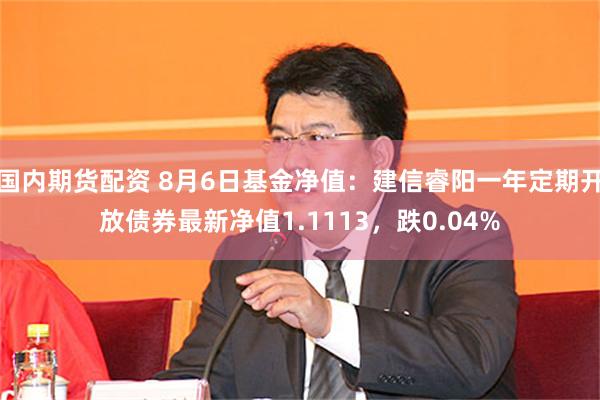 国内期货配资 8月6日基金净值：建信睿阳一年定期开放债券最新净值1.1113，跌0.04%