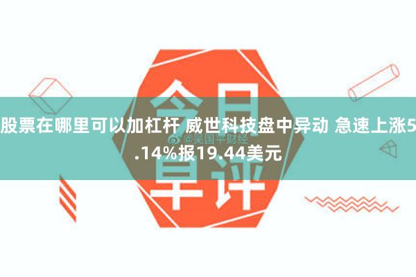 股票在哪里可以加杠杆 威世科技盘中异动 急速上涨5.14%报19.44美元